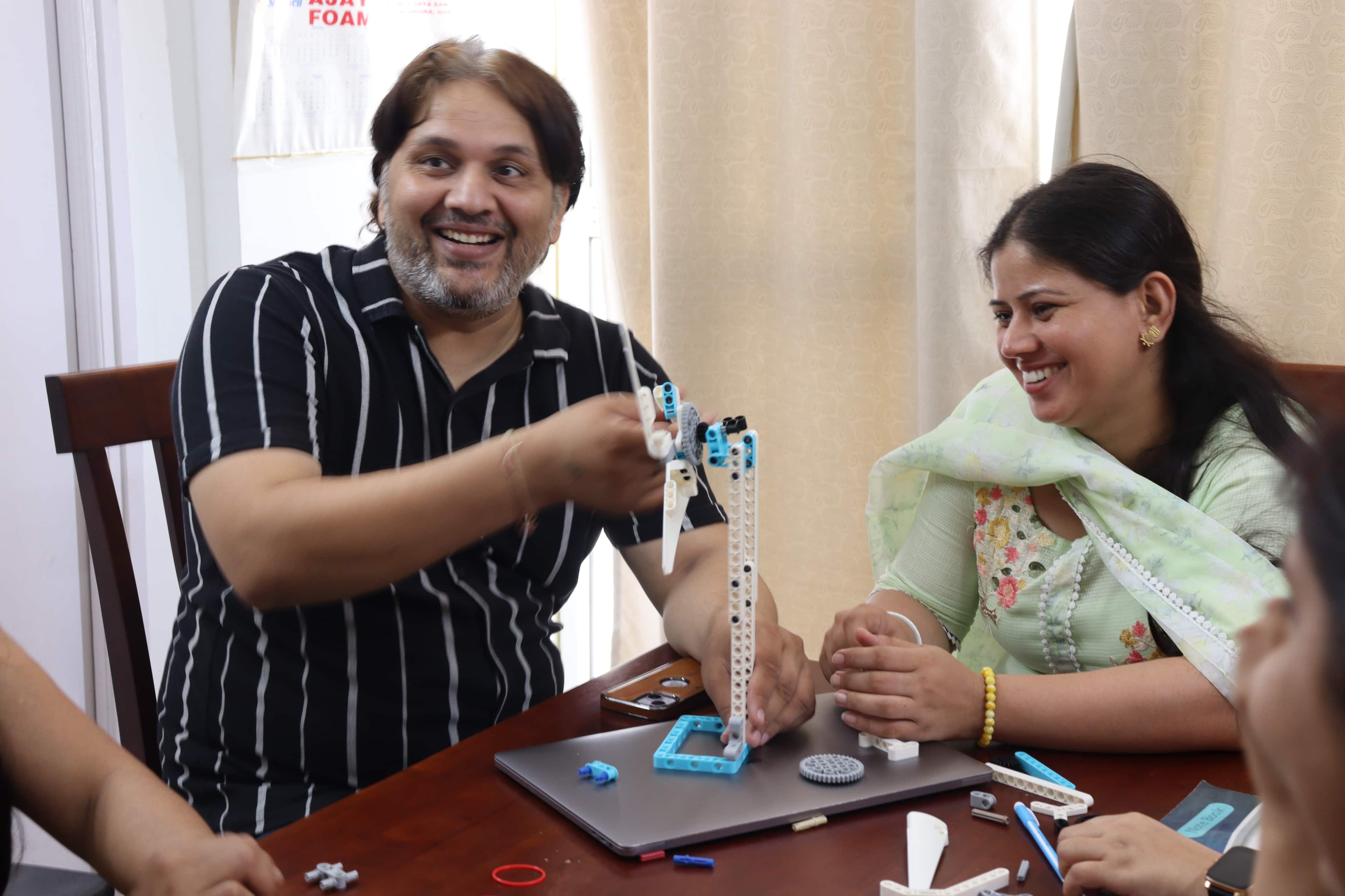 Teachers in a STEM workshop