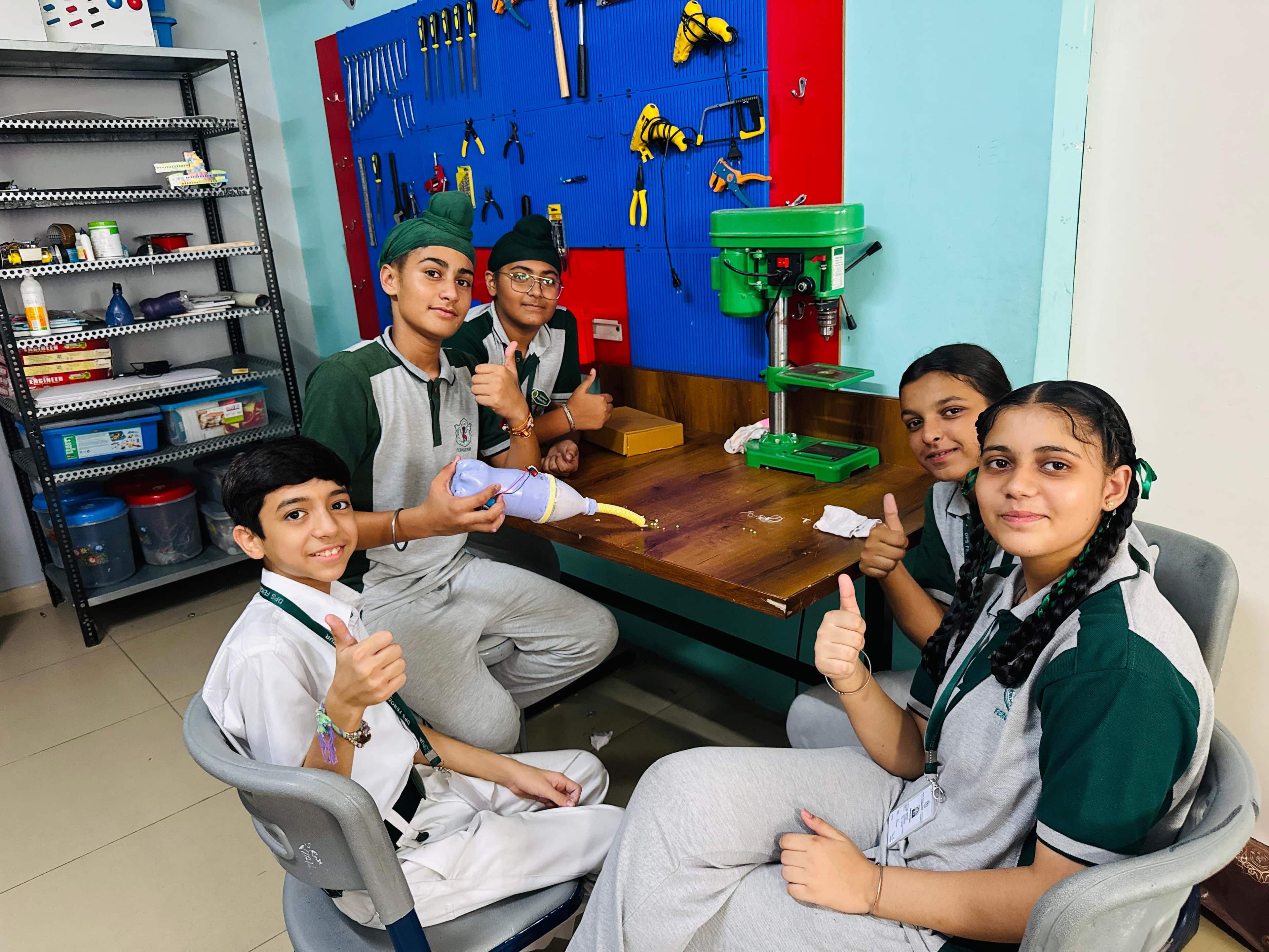 Students in a STEM robotics lab activity