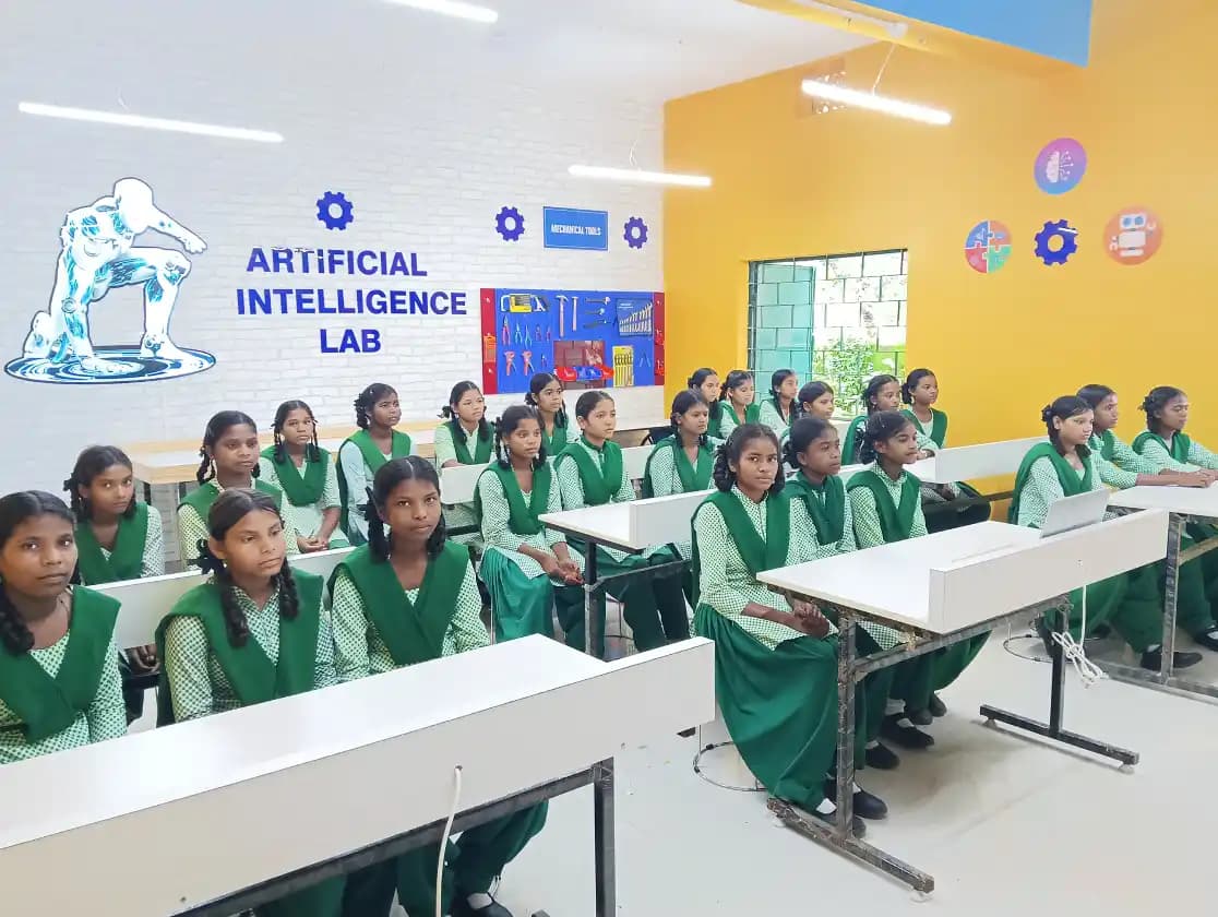 Indian students attending an Artificial Intelligence lab class