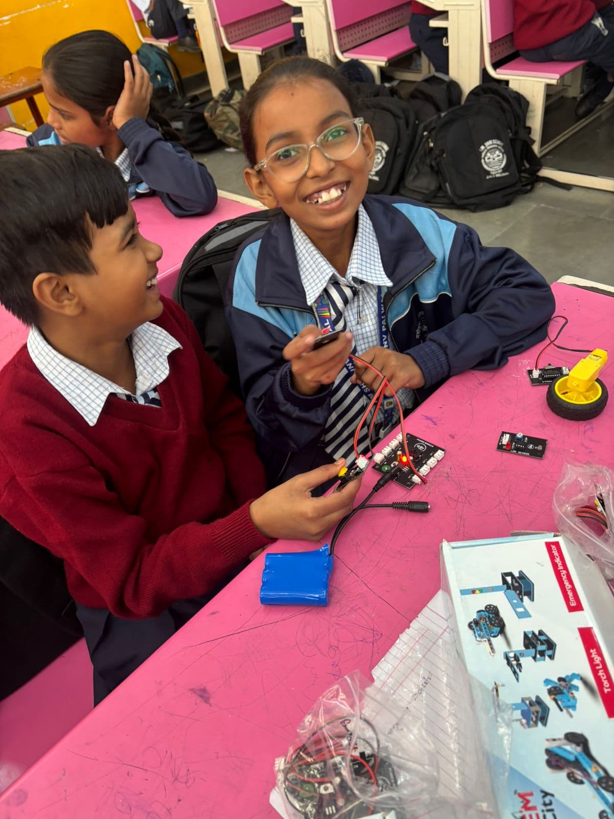 Active school lab session with collaborative participation