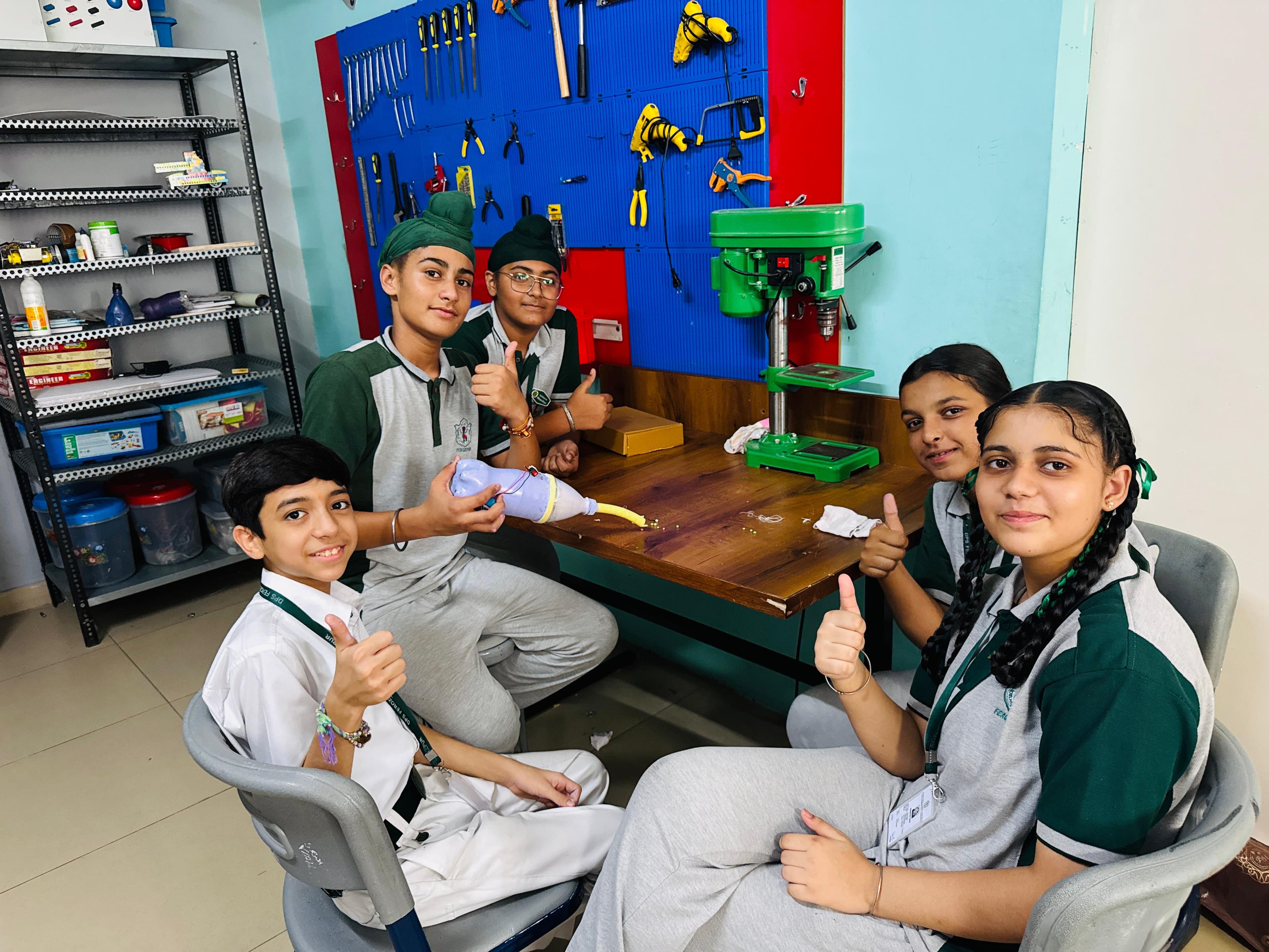 Hands-on school lab setup in active use