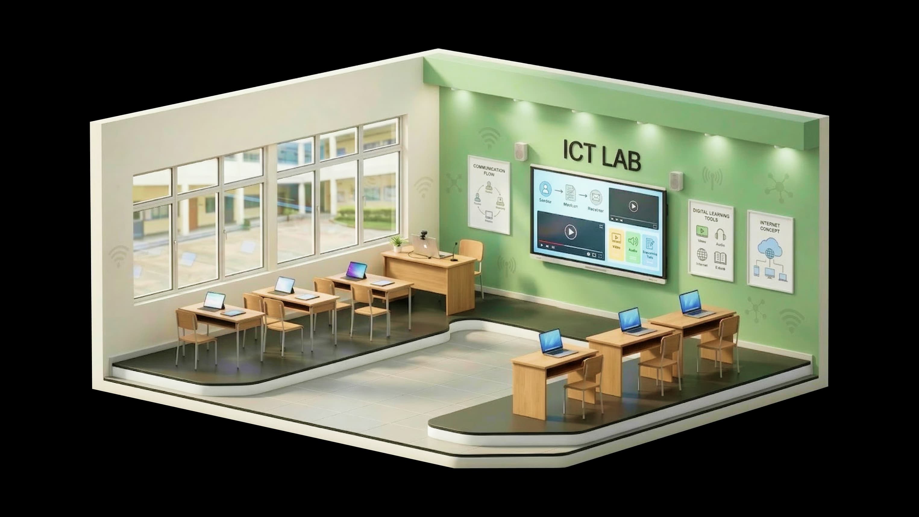ICT Lab setup for digital instruction and school technology learning