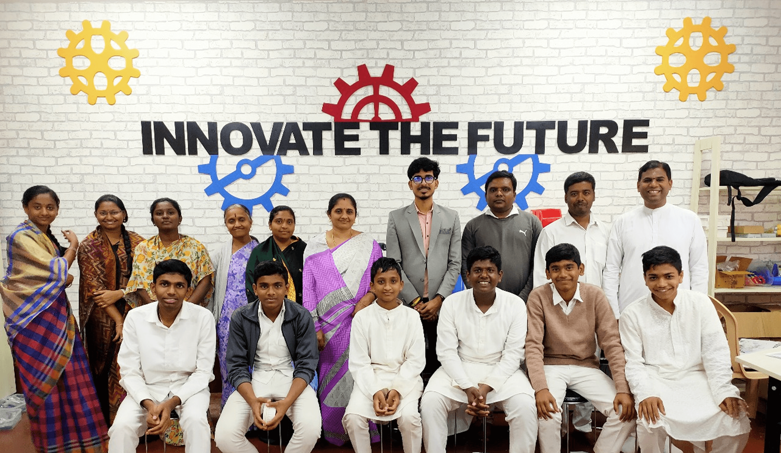 Teacher and students in a Shikshak Solutions classroom environment